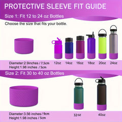 Silicone Cup Bottom Cover for Water Bottles - 12oz to 40oz Cup Protective Sleeve