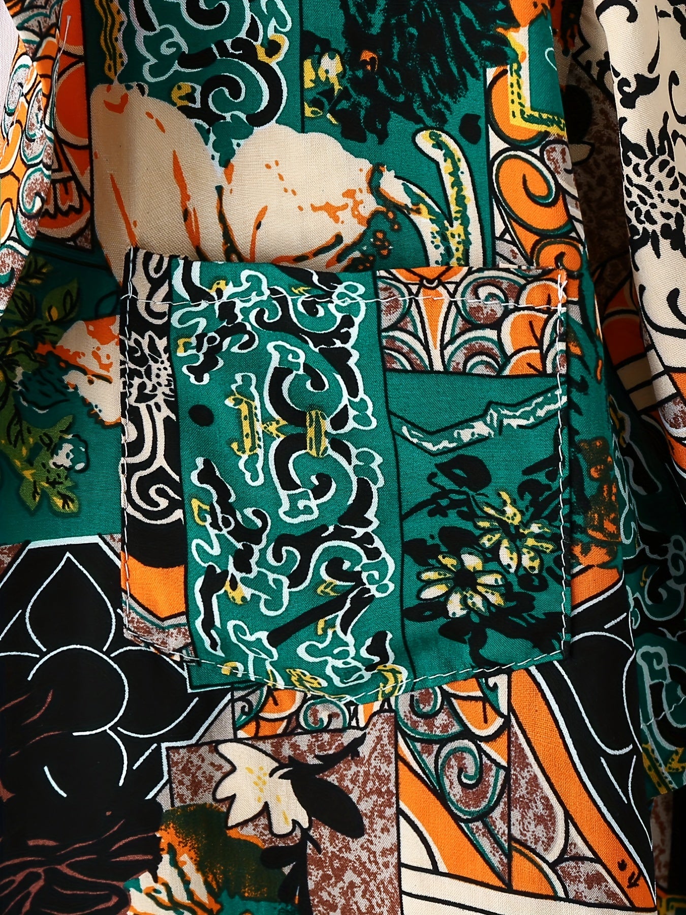 Boys Flower Print Outfit Short Sleeves Button Down Shirt & Shorts