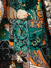 Boys Flower Print Outfit Short Sleeves Button Down Shirt & Shorts