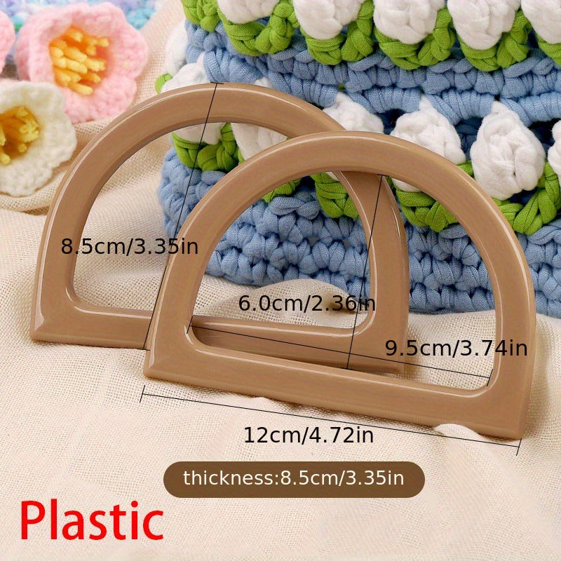 2pcs Wooden D-shaped Handles Suitcases DIY Cosmetic Bag Portable Semi Circle