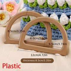 2pcs Wooden D-shaped Handles Suitcases DIY Cosmetic Bag Portable Semi Circle