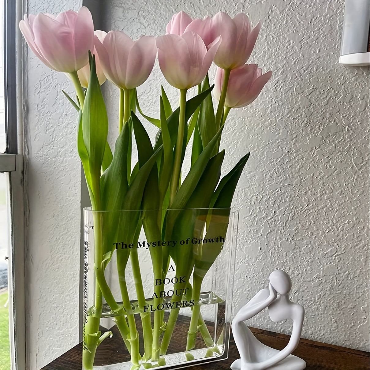 Acrylic Book Vase for Flowers - Artistic and Cultural Decor