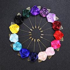 Men's Wedding Groom Rose Suit Brooch