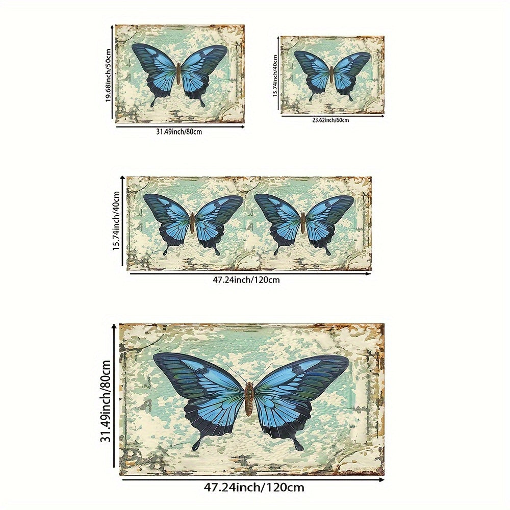 Butterfly Print Rug for Bathroom Kitchen Living Room