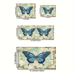 Butterfly Print Rug for Bathroom Kitchen Living Room