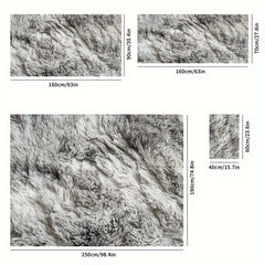 Long Plush Carpet Tie dye Light Gray for Bedroom Bedside Use