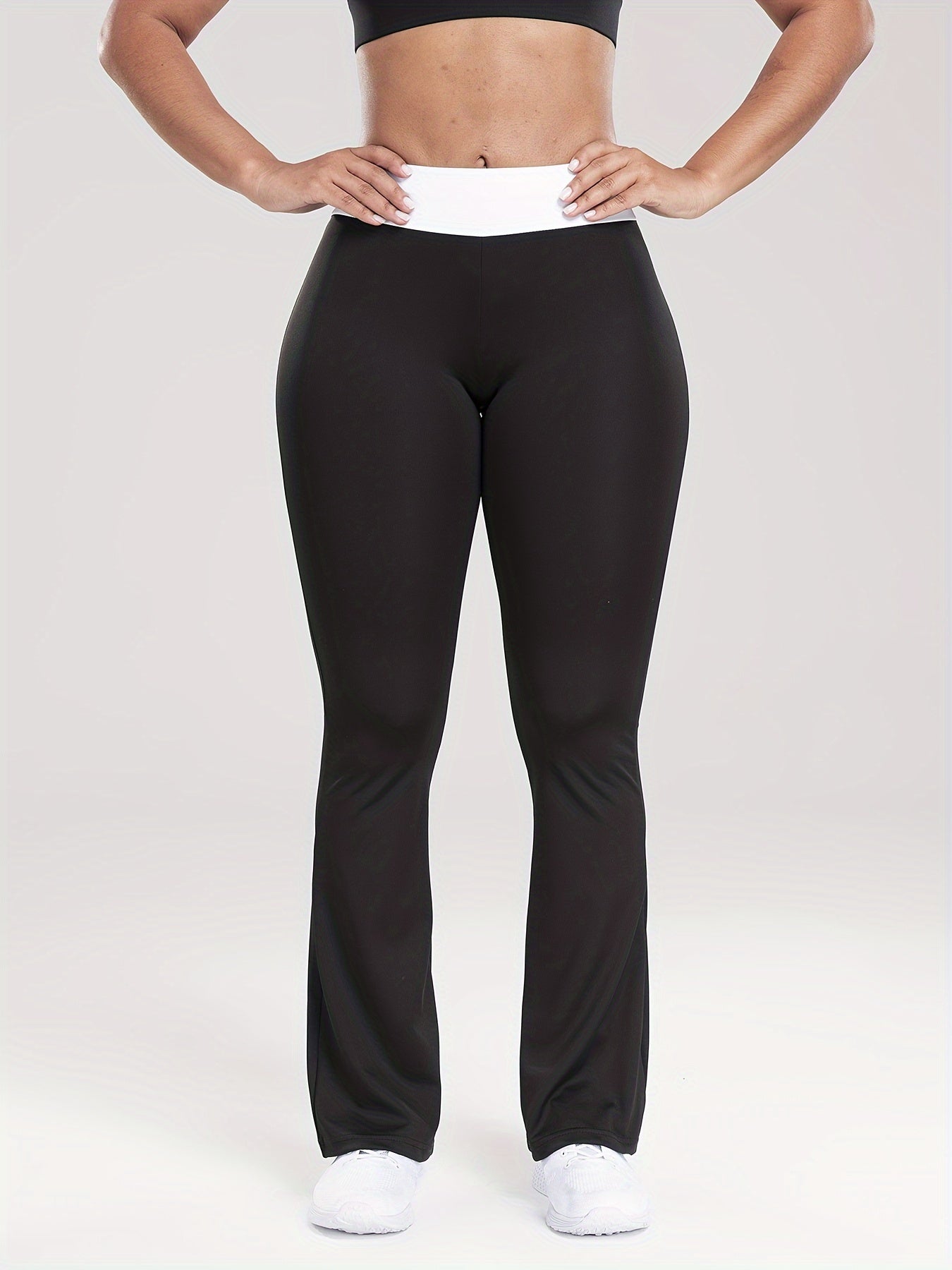 Waist Casual Sports Slim Fit Flare Leg Pants Slim Bell bottom Leggings
