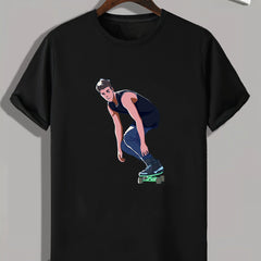 Skateboarding Print Men's Graphic T shirt Casual Comfy Tees For Summer