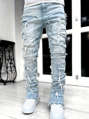 Street Style Denim Pants With Tassels Decoration For Men