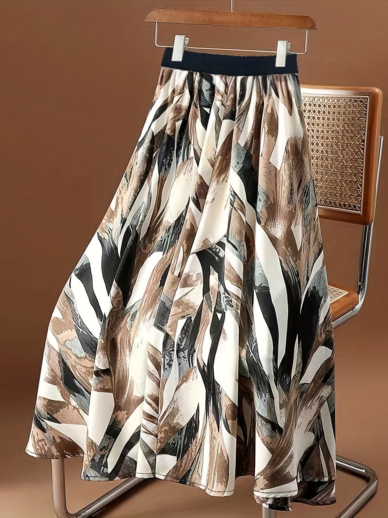 Floral Print Elastic Waist Skirt for Women