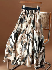 Floral Print Elastic Waist Skirt for Women