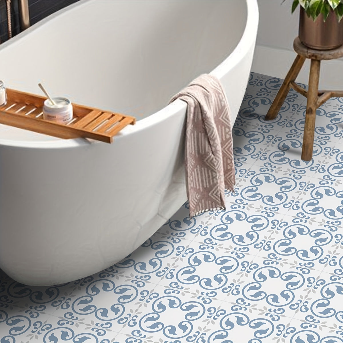 9pcs Morocco Printed Peel And Stick Waterproof Kitchen Stickers