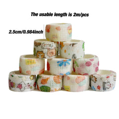 10 Packs Self Adhesive Bandage Wrap Rolls 2.54cm X 2 Yards