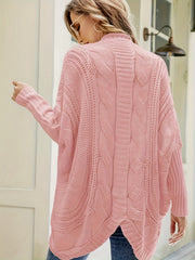 Cable Long Sleeve Open Front Cardigan