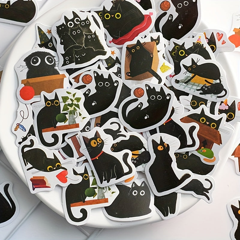 46pcs Cat Self-adhesive Boxed Stickers for Scrapbook Decor