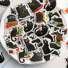 46pcs Cat Self-adhesive Boxed Stickers for Scrapbook Decor