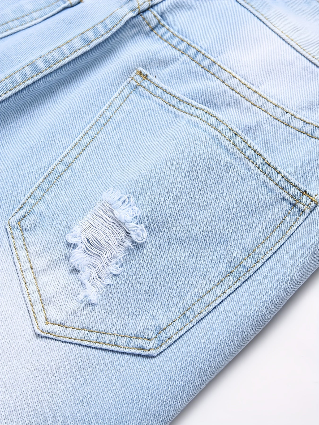 Men's Distressed Denim Shorts Street Style Summer Wear