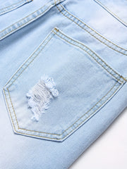 Men's Distressed Denim Shorts Street Style Summer Wear