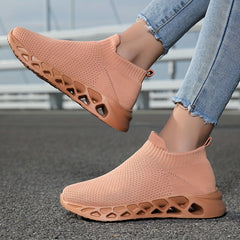 Women's Breathable Knit Sneakers Lightweight Slip On Shoes