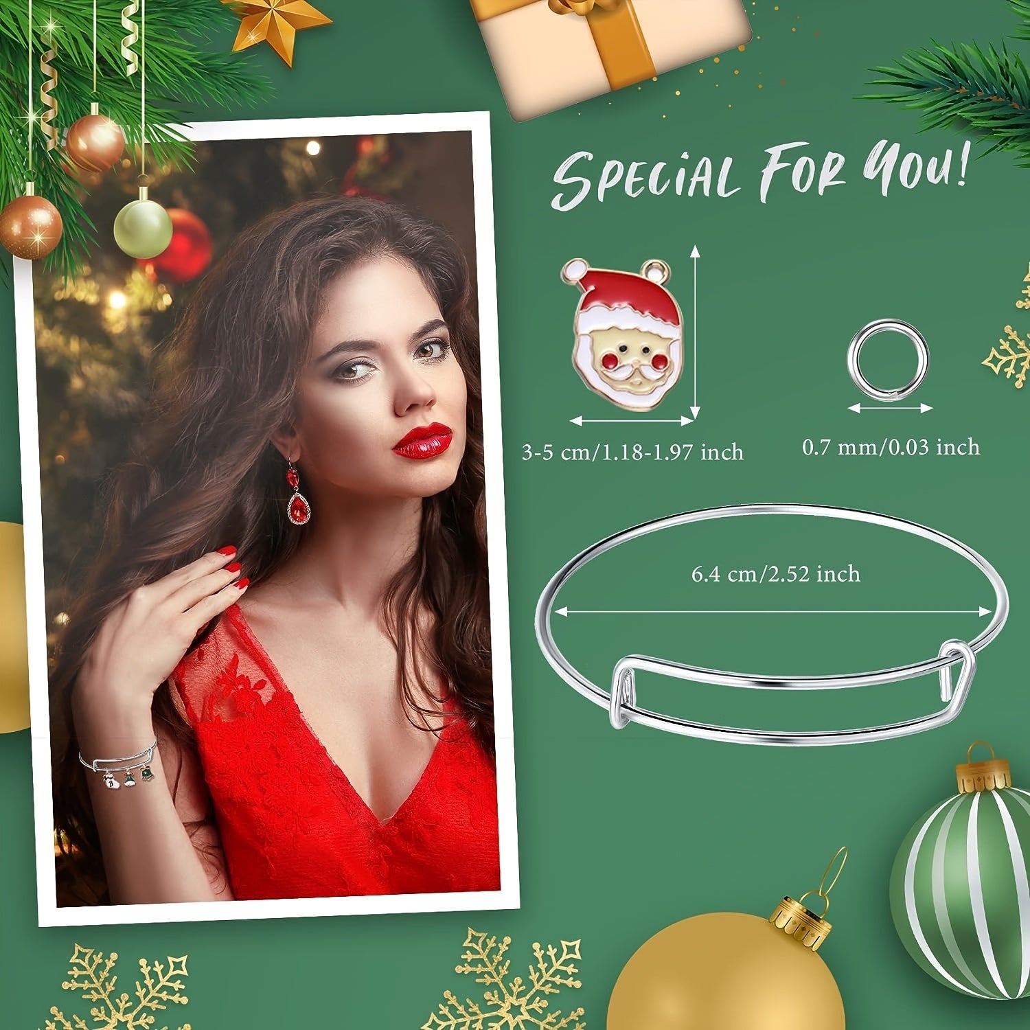 Christmas Charms Bracelet Making Kit DIY Gift Jewelry Charms