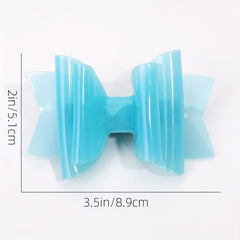 Girls PVC Jelly Hair Bows Clips Waterproof Headwear