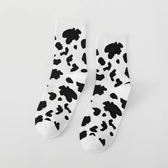 Cow Spots Socks Comfortable & Breathable Mid Tube Socks Women's Stockings