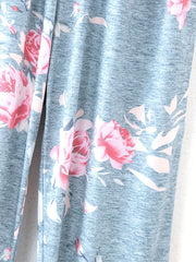 Floral Print Sleep Bottoms Soft & Comfy Elastic Waistband Pants