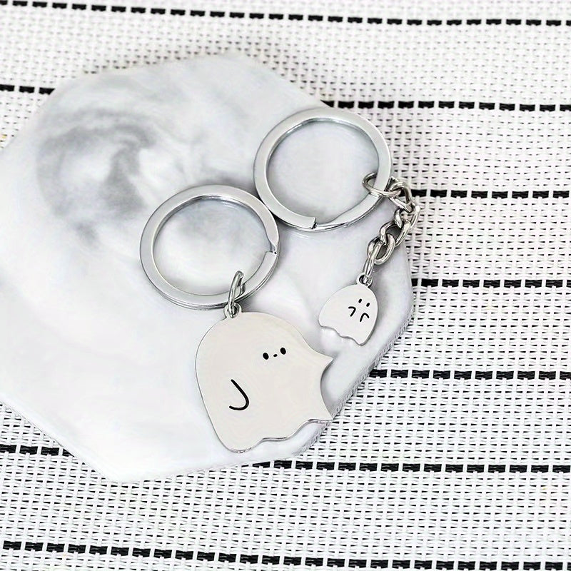Ghost Spooky Keychain Funny Key Ring Purse Bag Backpack Car Charm Pendant