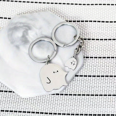 Ghost Spooky Keychain Funny Key Ring Purse Bag Backpack Car Charm Pendant
