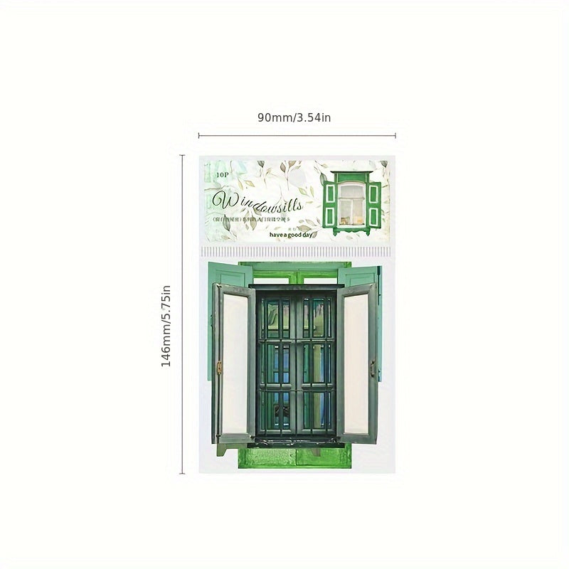 10pcs Window Sills Stickers European Door Secret Series