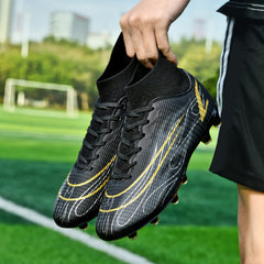 Boys High Top Non Slip AG Football Cleat Outdoor Soccer Shoes