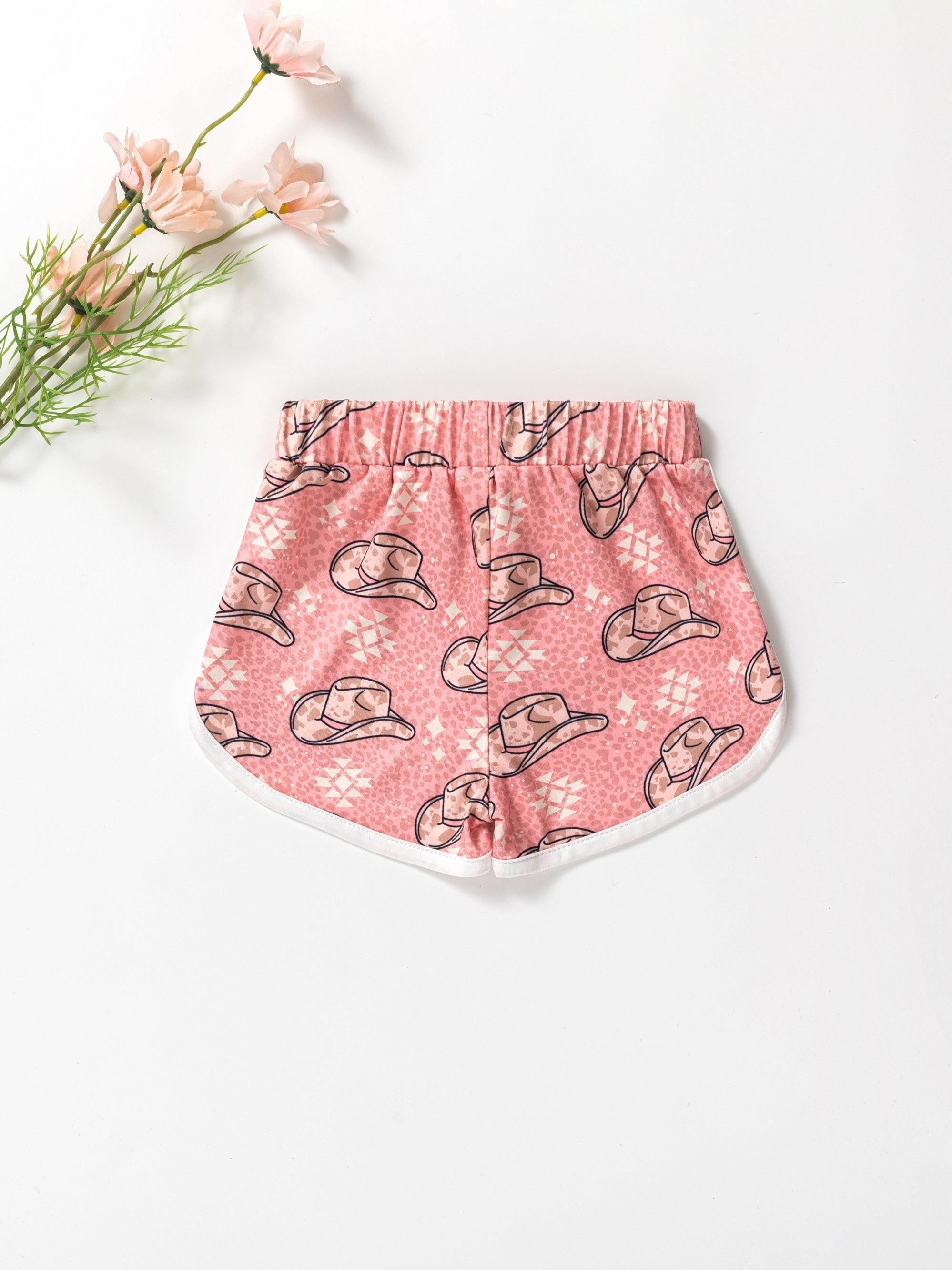 Baby Girls Hat & Graphic Print Shorts Set for Summer