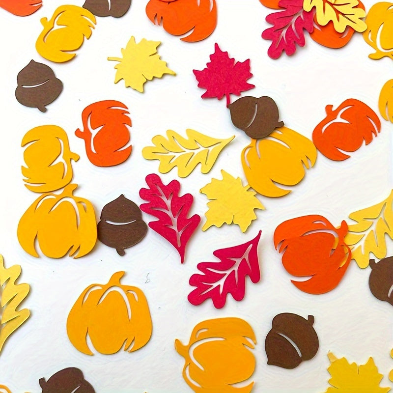 Thanksgiving Party Decoration Confetti Autumn Wheat Leaf Pumpkin Pine Cone