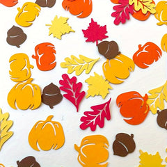 Thanksgiving Party Decoration Confetti Autumn Wheat Leaf Pumpkin Pine Cone