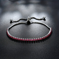 Adjustable Rhinestone Tennis Chain Bracelet Women Hand Jewelry 1 Pc
