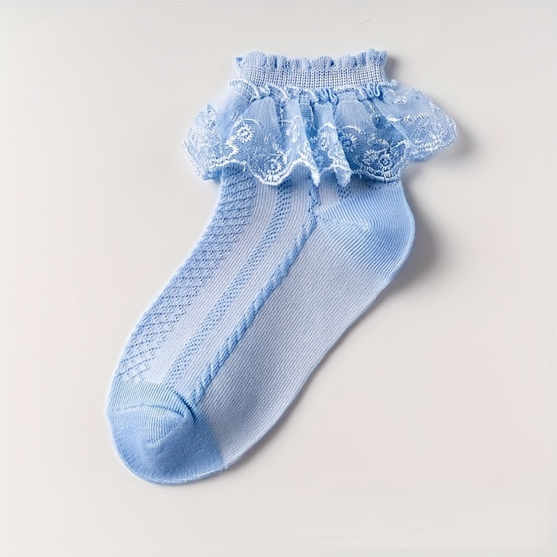 Baby Lace Solid Socks Girls Breathable Mesh Princess Sock Dance Socks