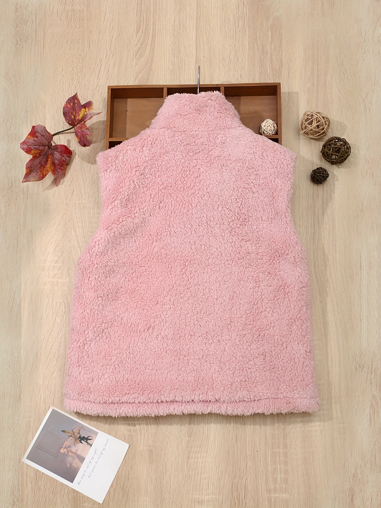 Boys' Warm Fleece Vest with Stand Collar for Fall Winter