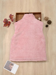Boys' Warm Fleece Vest with Stand Collar for Fall Winter
