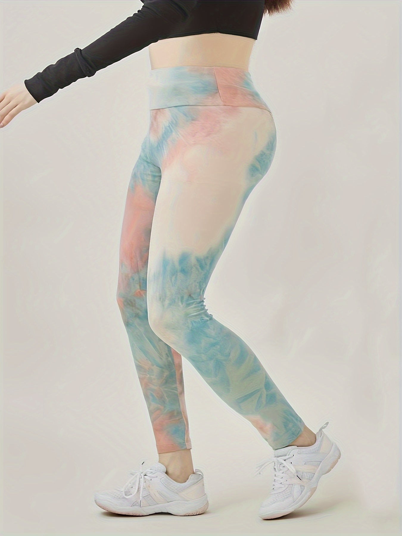 Women's Plus Tie Dye High Rise Fitness Leggings