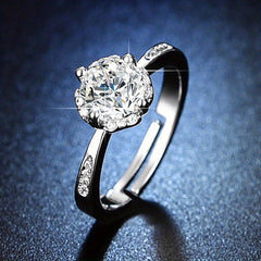 Adjustable Zircon Decor Copper Rings for Women Girls