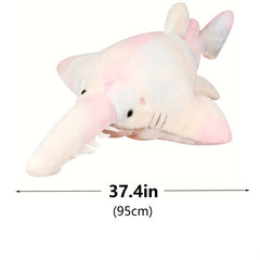 Large Shark Plush Toy Soft Stuffed Animal Realistic Teeth Scales