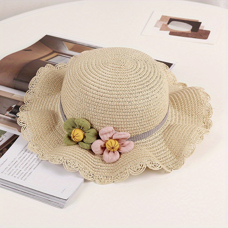 Kids Straw Hat Summer Sun Protection Beach Fisherman Hat