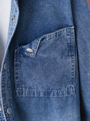 Boys Gradient Denim Jacket Button Down Lapel Coat
