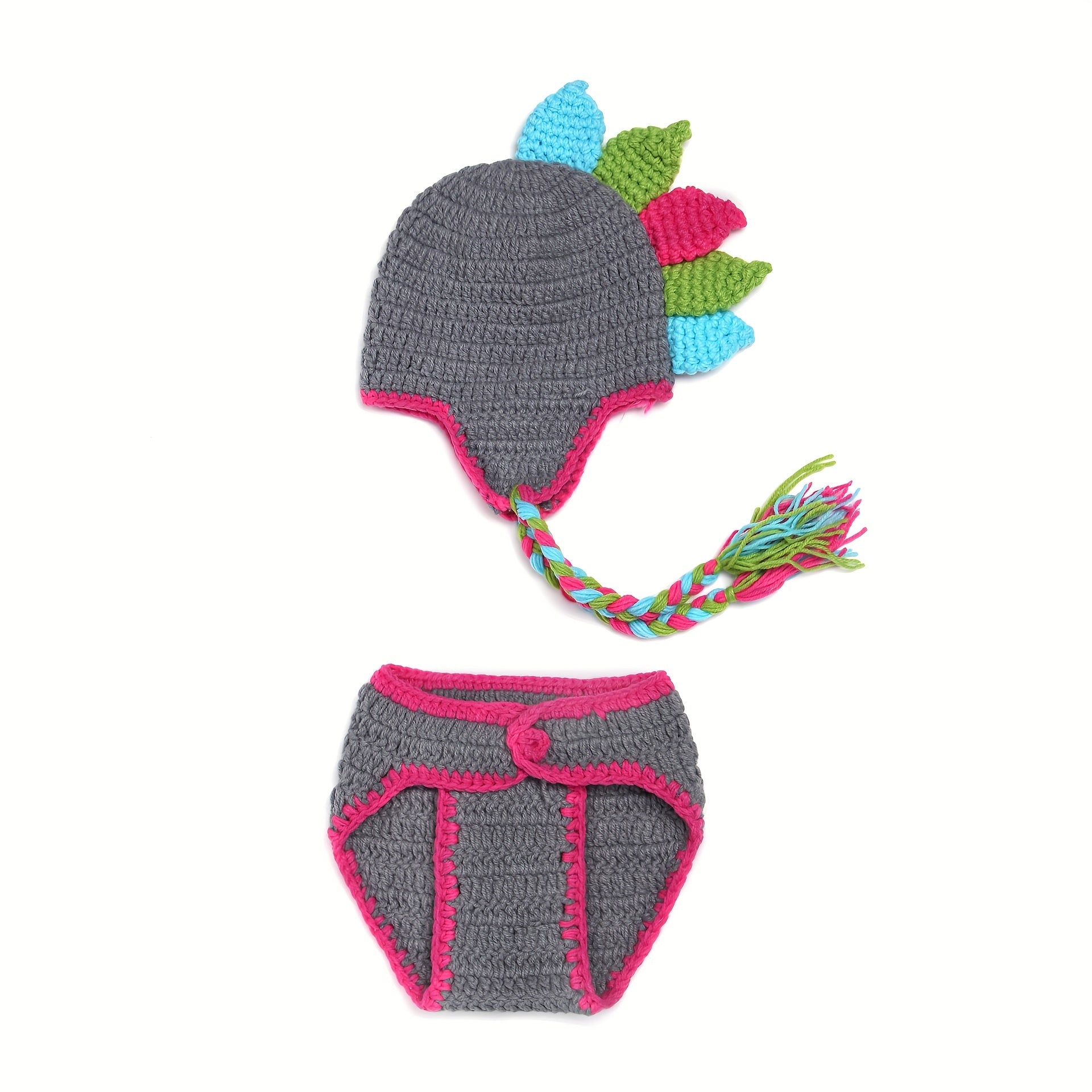 Girl's Dinosaur Wool Hat for Photography Props & Shower