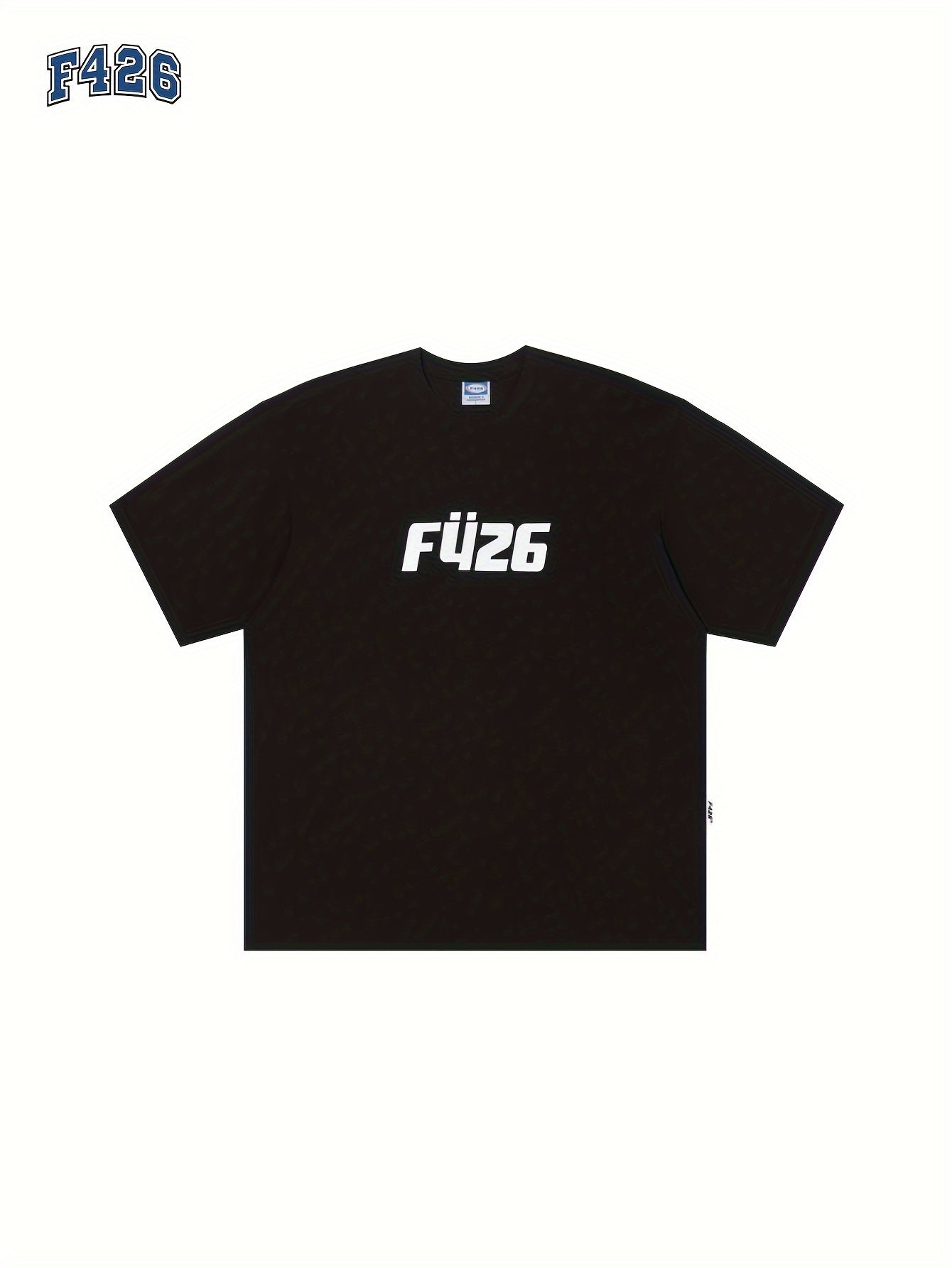 Men's Letter Print Cotton Sports T-shirt Round Neck Tee Shirt