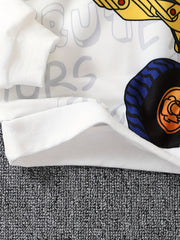 Cartoon Construction Car 3D Print Boys Sweatshirt