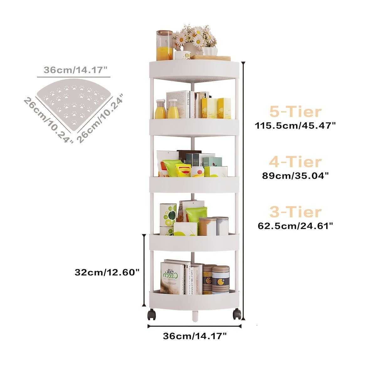 Multipurpose Kitchen Corner Shelves Storage Rack For Fruits Drinks Snacks