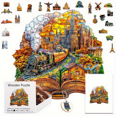 Train Town Wooden Puzzle Animal Toy for Ages 3