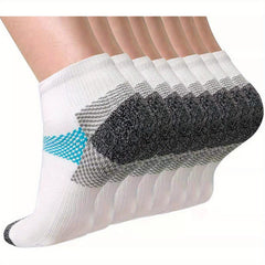8 Pairs Low Cut Compression Socks for Men & Women 15-20 MmHg