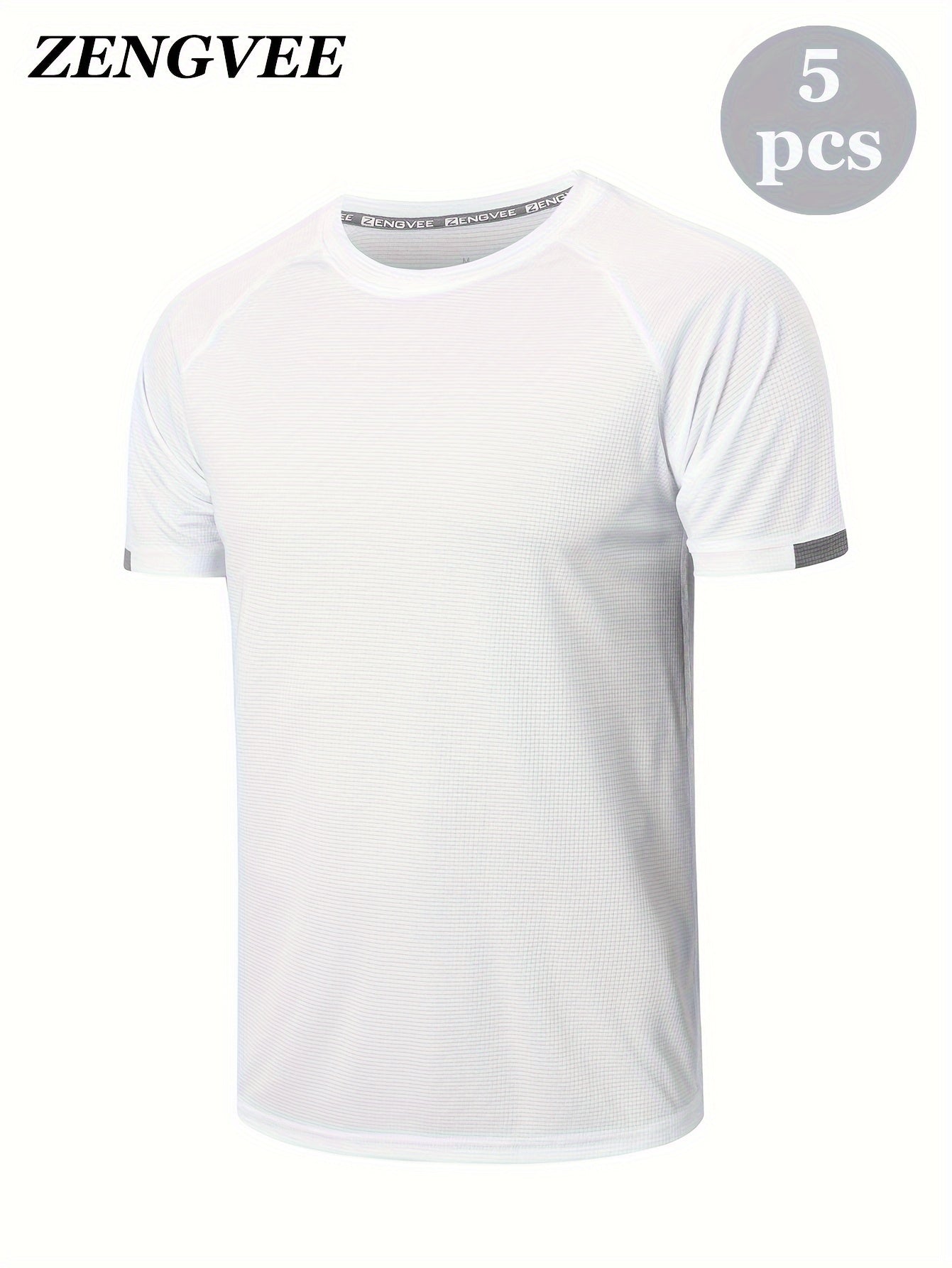 3 Pcs Men's Basic Solid Short Sleeve Comfy T shirt Breathable Tee
